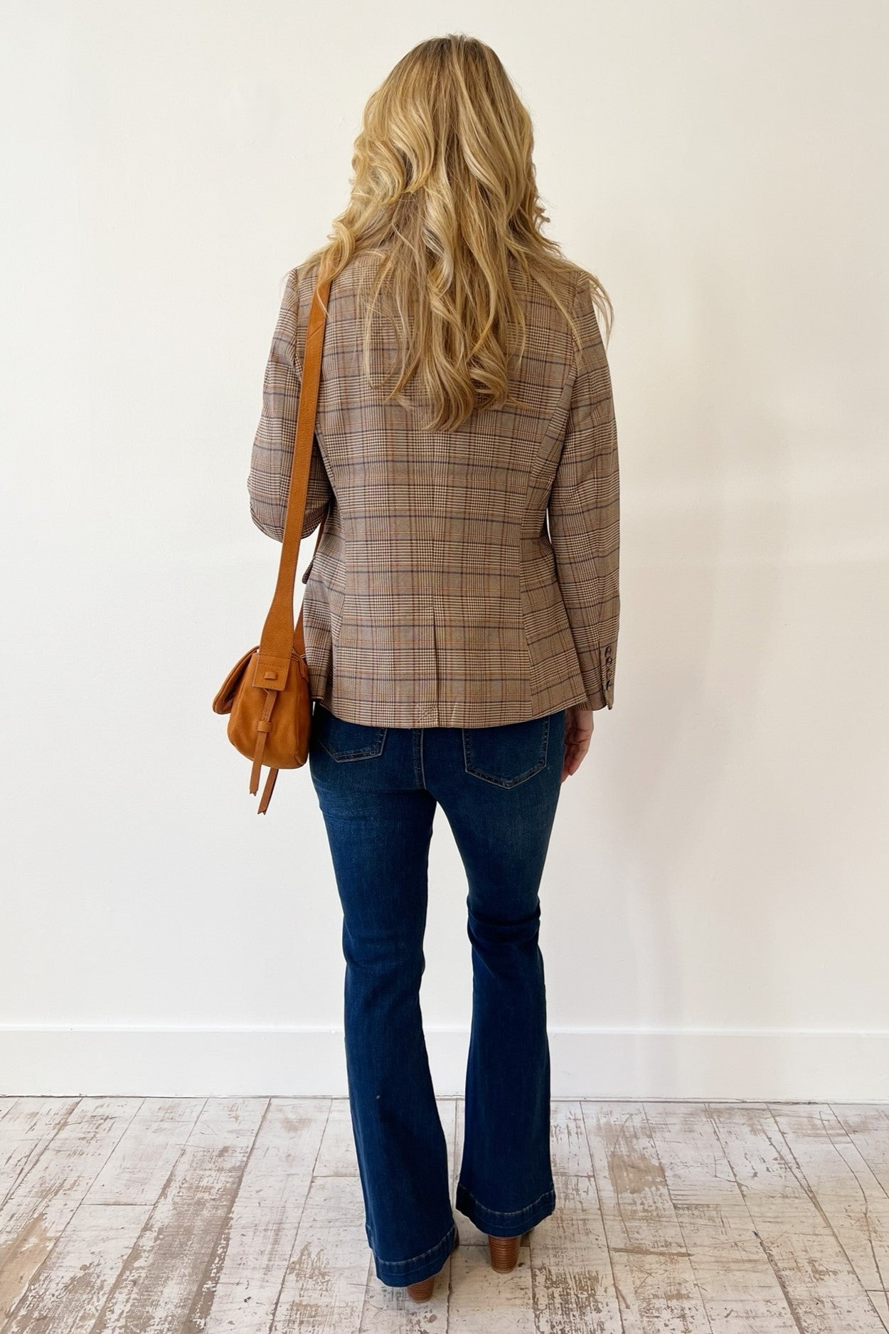 Gretchen Scott Preppy Plaid Blazer - Khaki/Navy