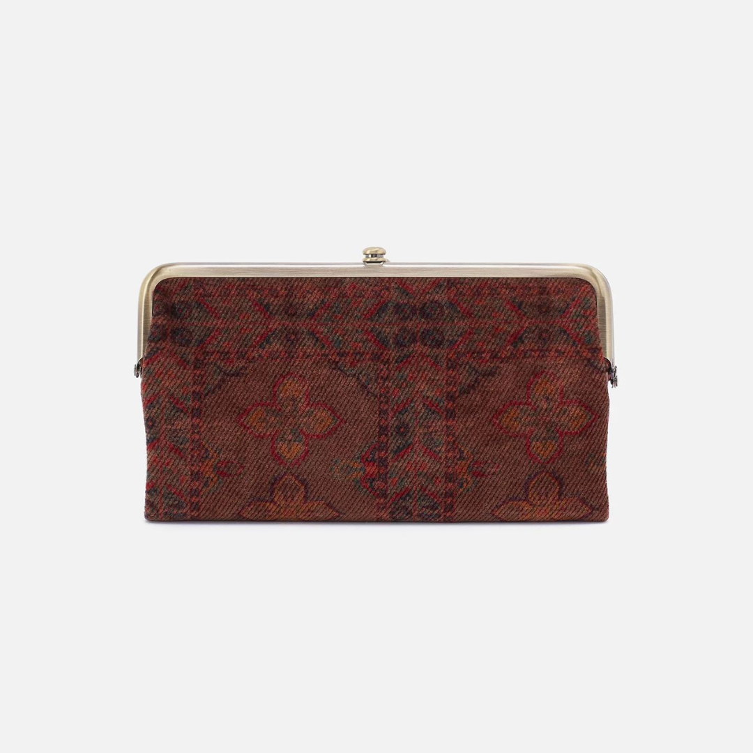 Hobo Lauren Clutch Wallet: Tapestry with Leather Trim