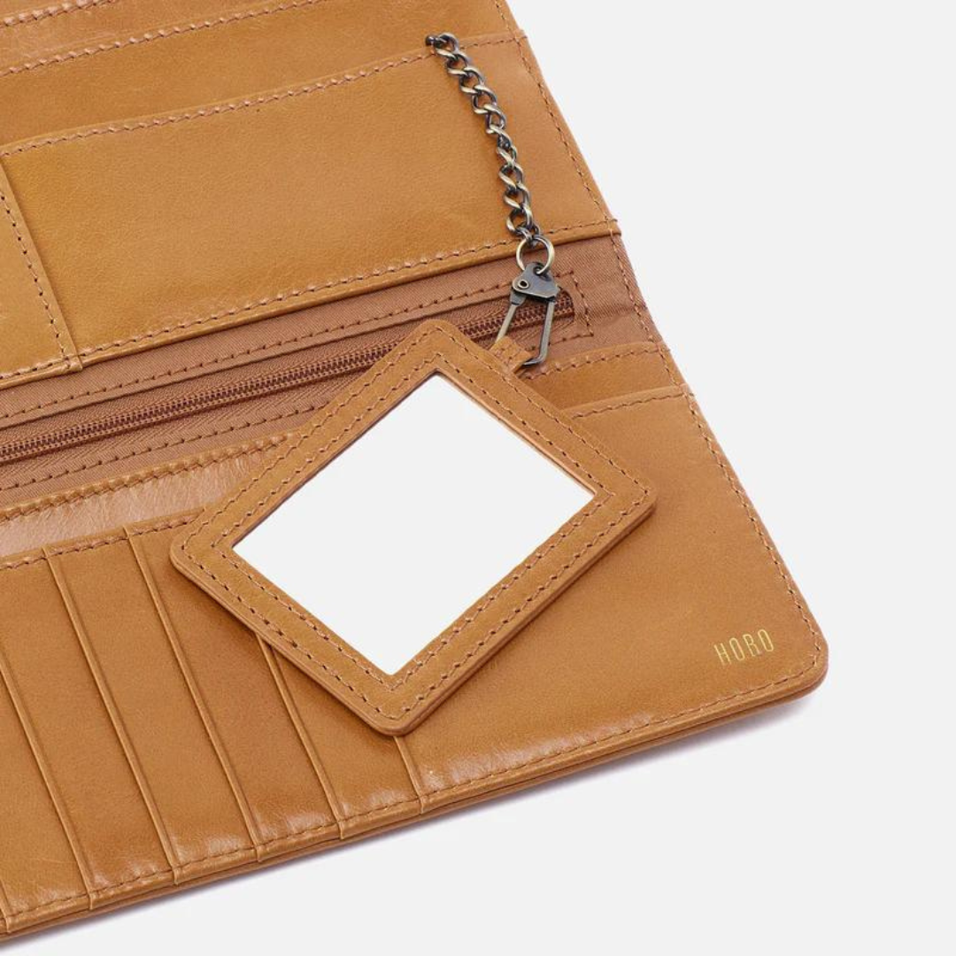 Hobo Rachel Continental Wallet Polished Leather- Natural