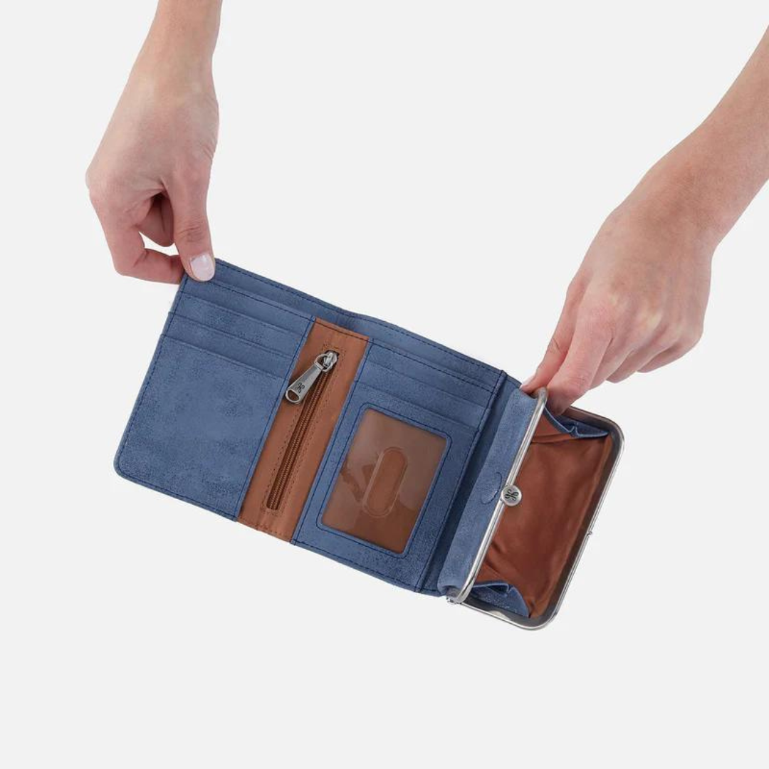 Hobo Robin Compact Wallet Buffed Leather- Azure