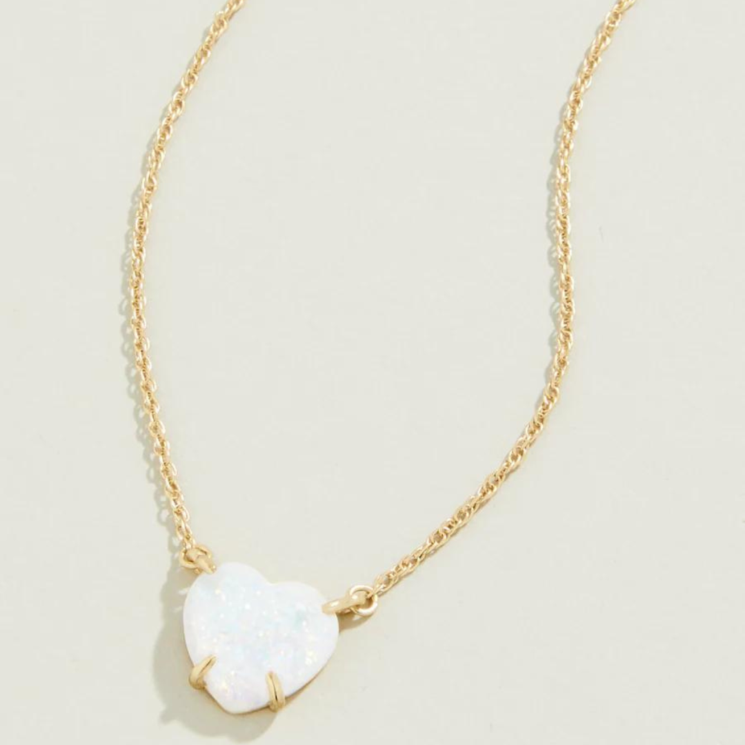 Spartina White Opaline Heart Necklace
