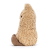 Jellycat Amuseable Peanut  is a plush tan peanut with a black smile and brown feet.  Side facing sitting