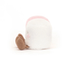pink and white marshellow plush toy on white background