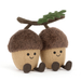 two acorns on twig stuff animal on white background
