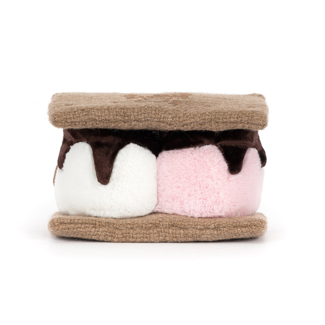 smore stuffed animal on white background