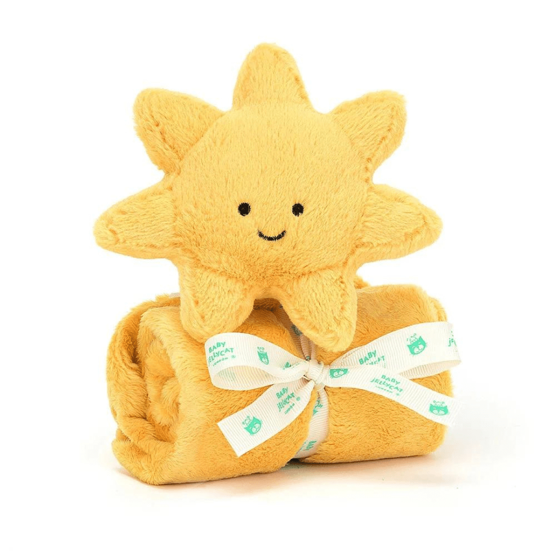rolled up sun baby soother against a white background