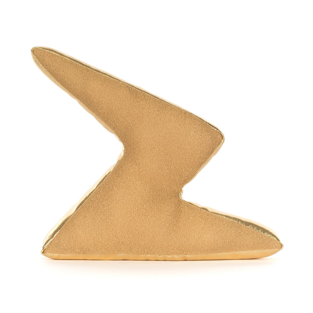 gold lightning bolt against white background