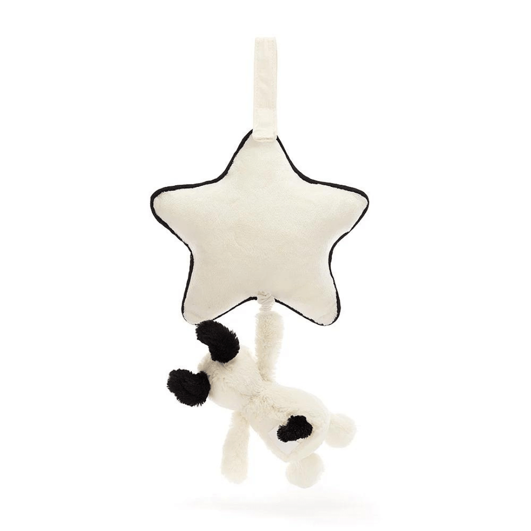 Jellycat Bashful Black & Cream Puppy Musical Pull - Jellycat
