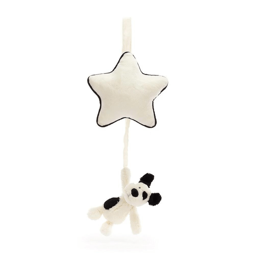 Jellycat Bashful Black & Cream Puppy Musical Pull - Jellycat