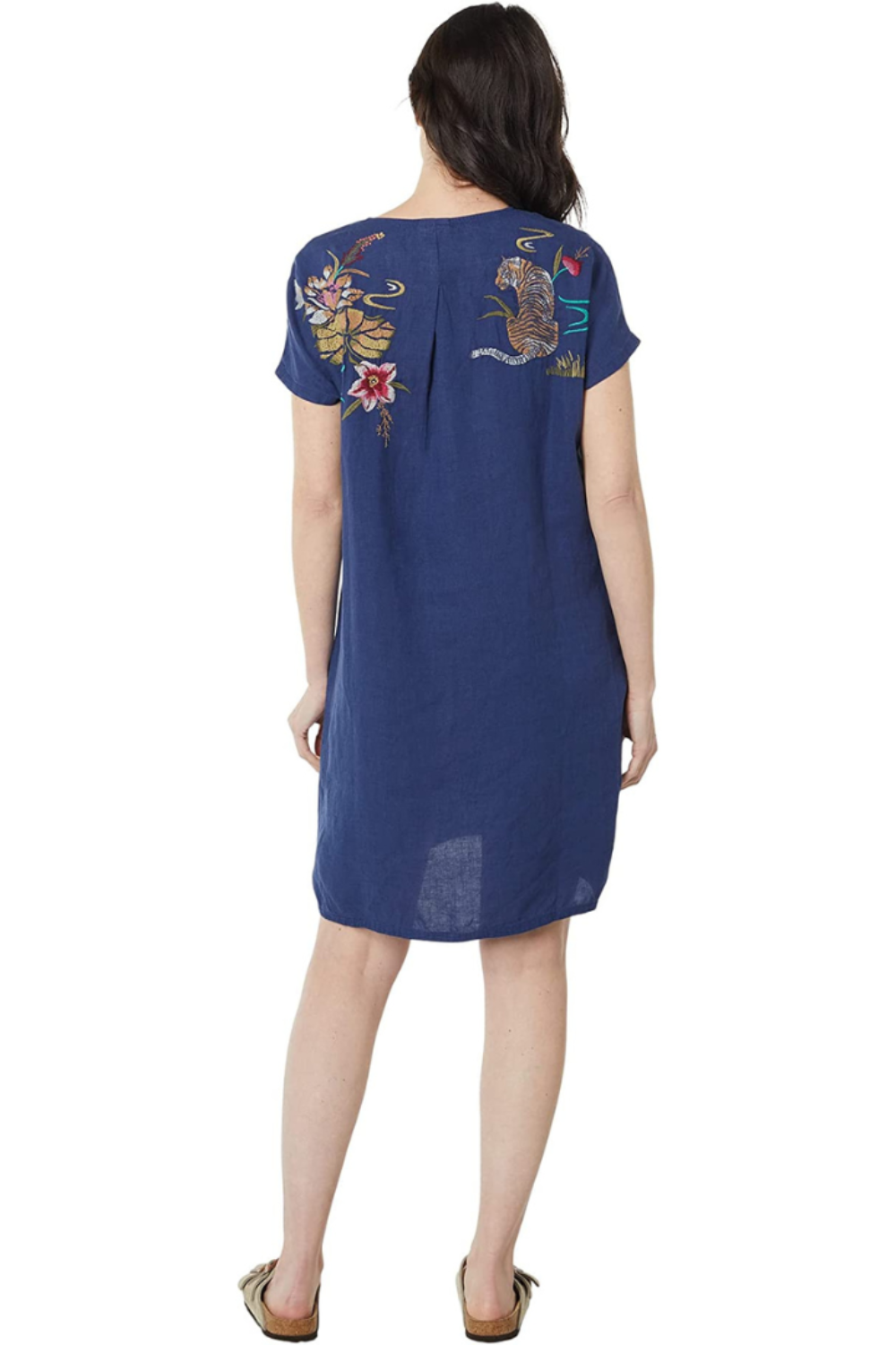 Johnny Was Maisie Easy Button Tunic Dress - Navy