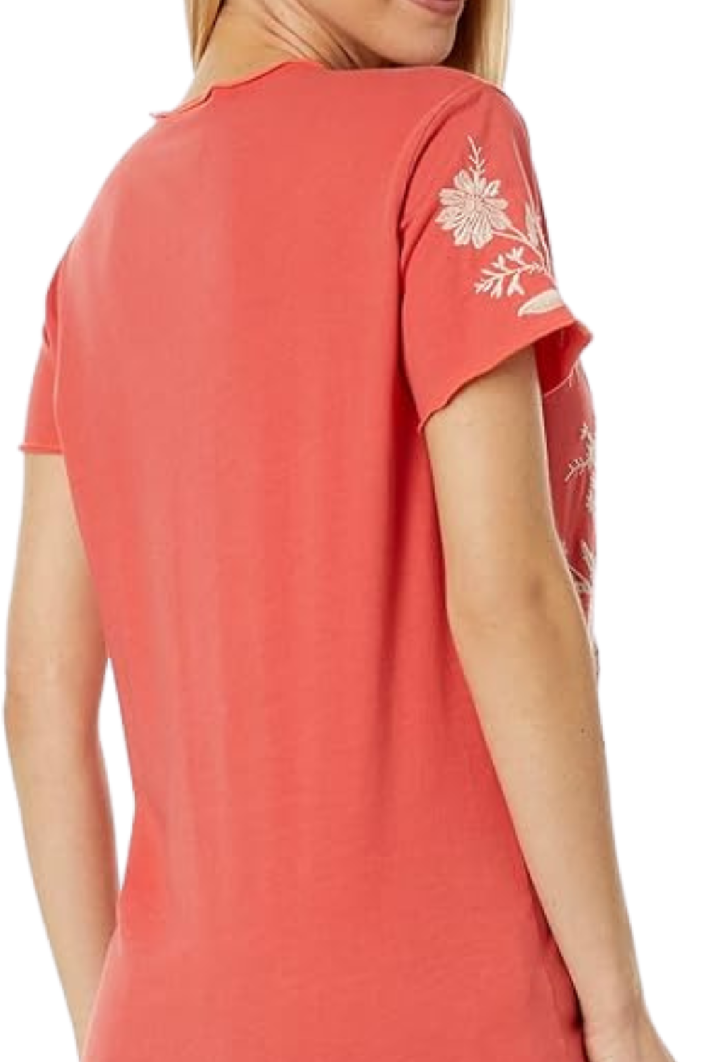 Johnny Was Marseille Pleat Front Tee - Living Coral