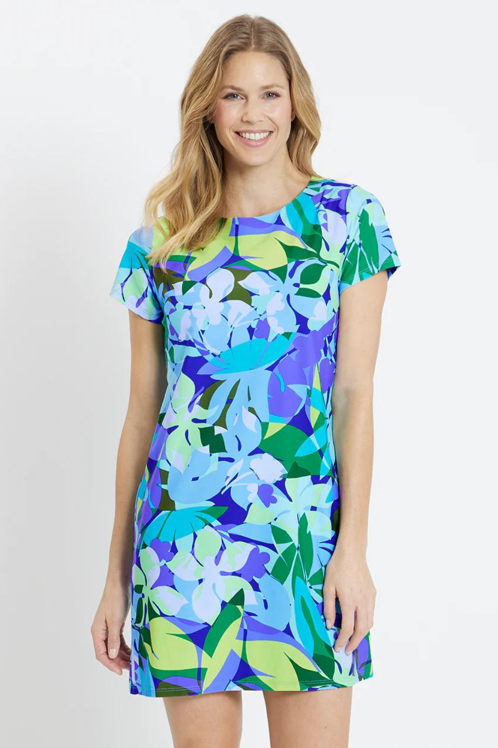 Jude Connally Ella T-Shirt Dress - Kaleidoscope Floral Iris