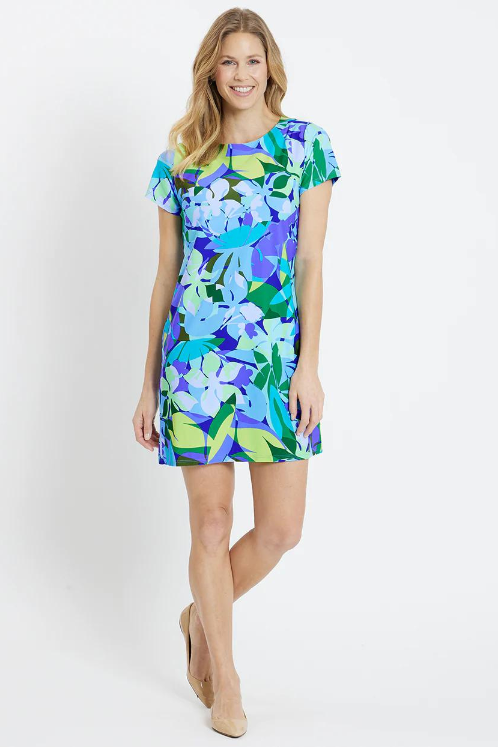Jude Connally Ella T-Shirt Dress - Kaleidoscope Floral Iris