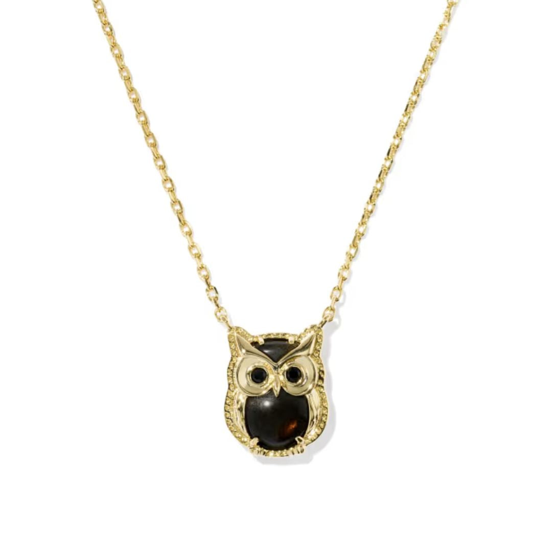 Kendra Scott Owl Pendant Necklace on a white background