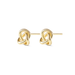 gold knot earings on white background