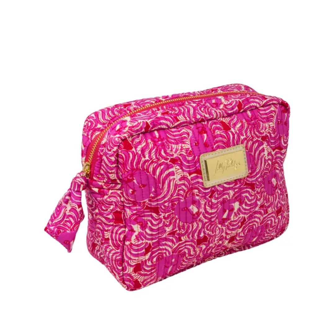 Lilly Pulitzer Cosmetic Pouch- Strawberry Red Pride of Lilly