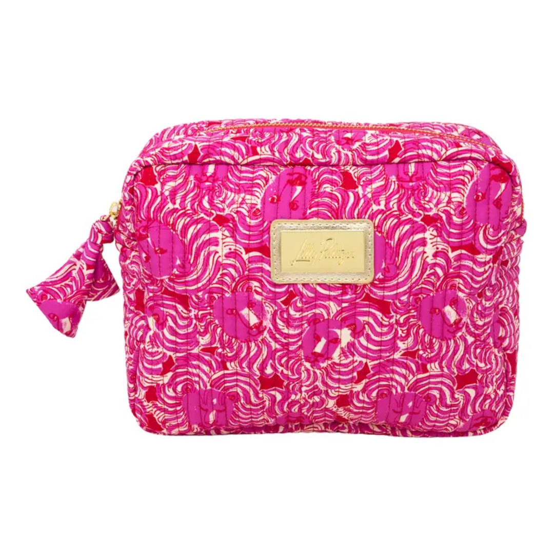 Lilly Pulitzer Cosmetic Pouch- Strawberry Red Pride of Lilly