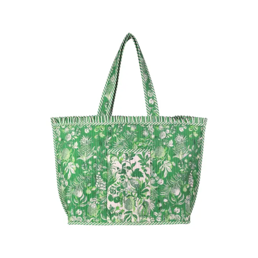 Lilly Pulitzer Quilted Ruffle Tote- Covent Garden