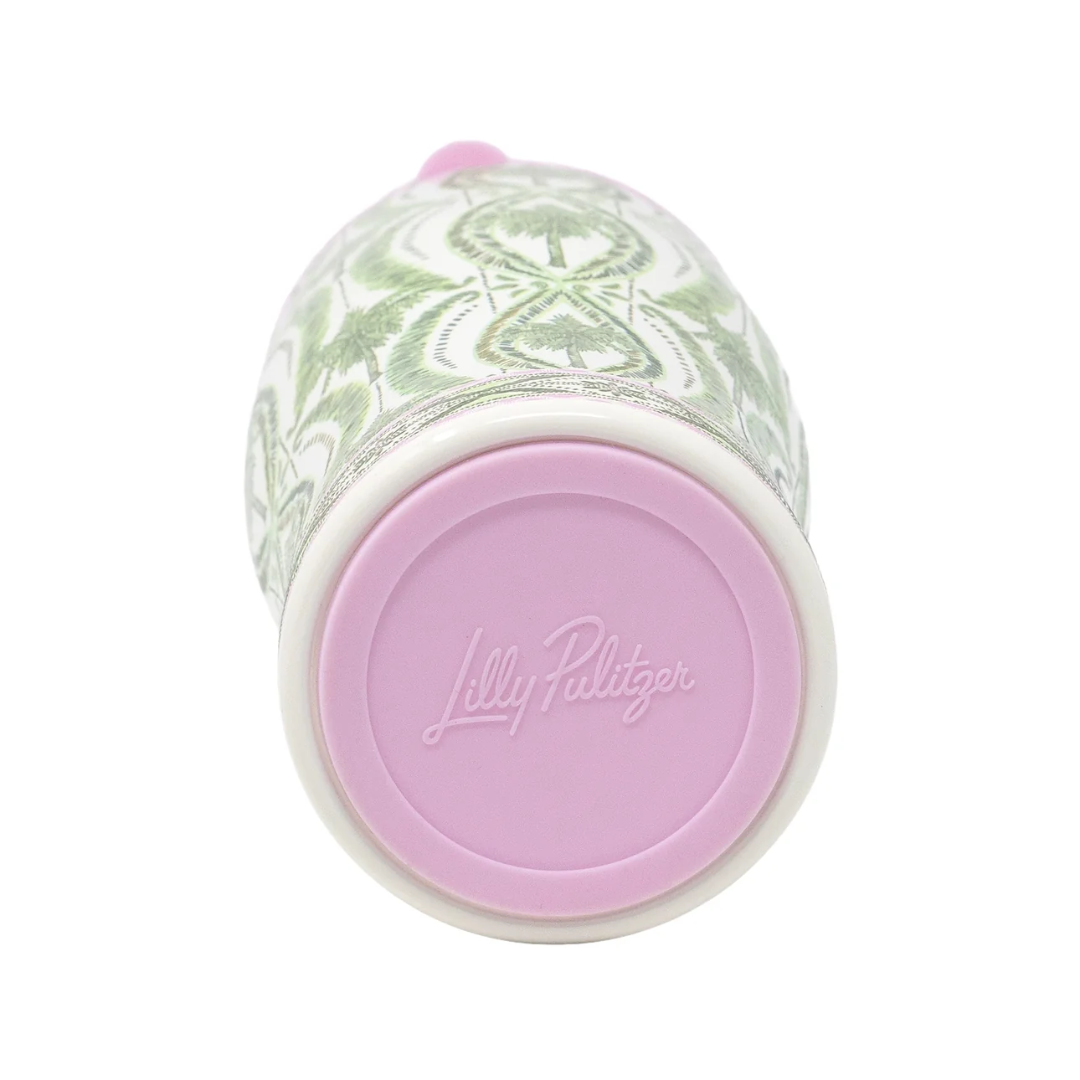 Lilly Pulitzer Stainless Steel Tumbler w/ Straw- Textured Palm