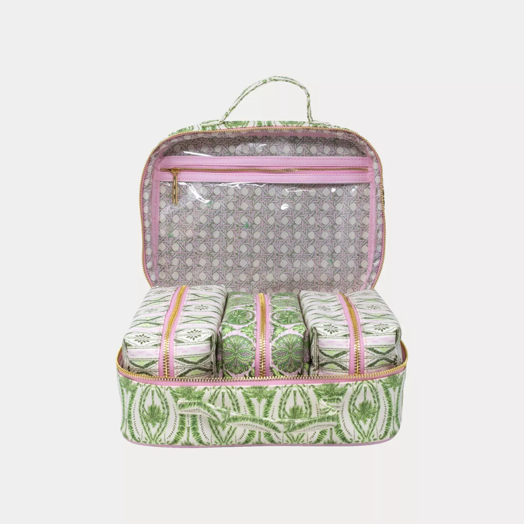 Lilly Pulitzer Toiletry Case- Textured Palm Stripe