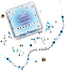 A bead kit labeled 'little words project Good Energy BEADKIT' shown with a clear plastic case and scattered beads, letter tiles, and a partially assembled word bead necklace on a white background.