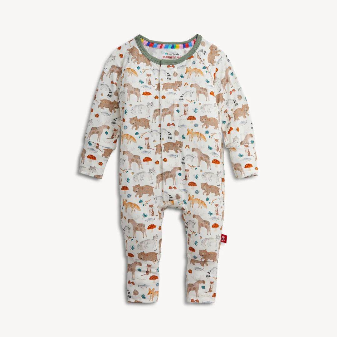 Magnetic Me Convertible Coverall in Wonderful Wildlife on a plain white background