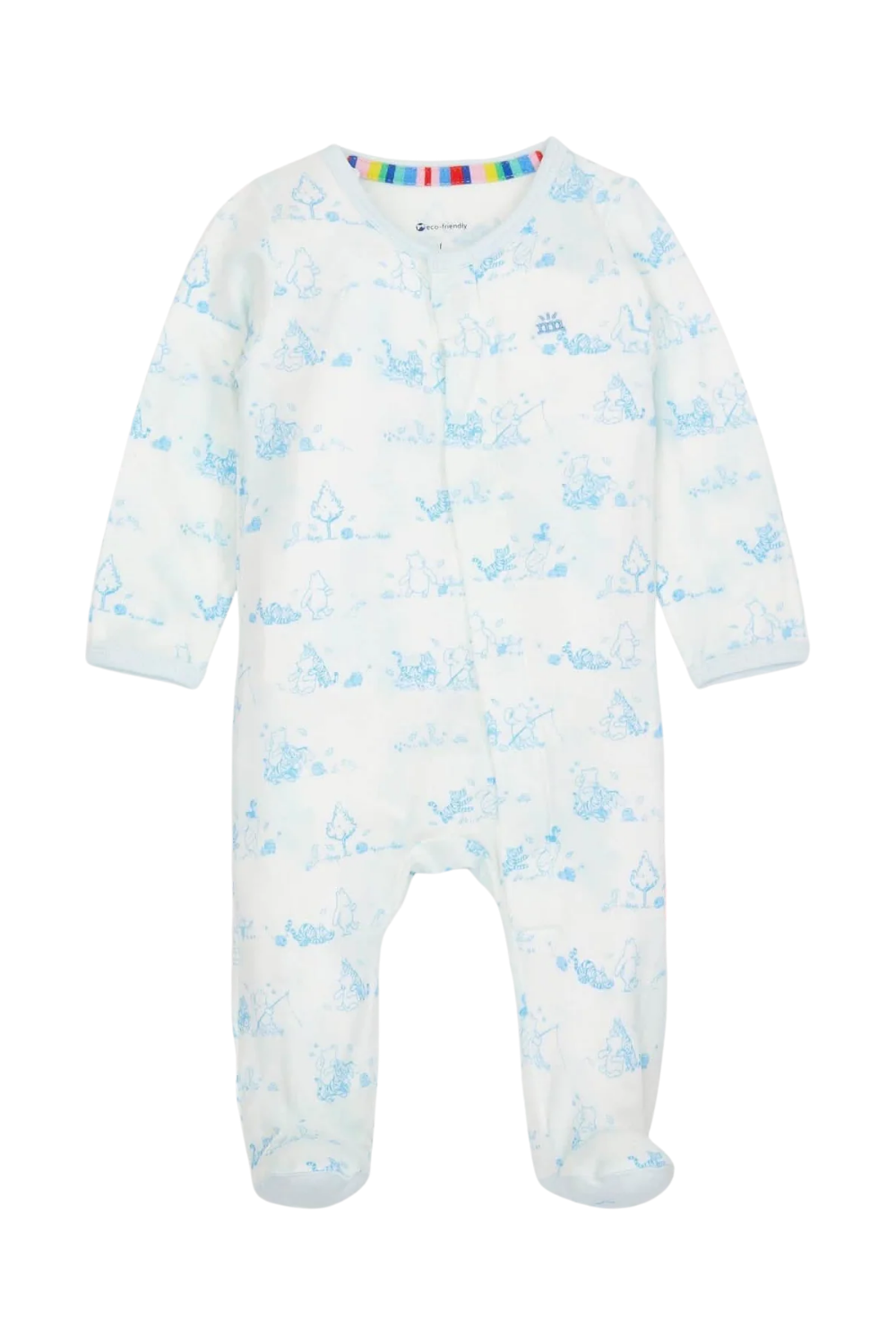 Magnetic Me Pooh in the Woods Magnetic Footie blue pooh print magnetic onesie