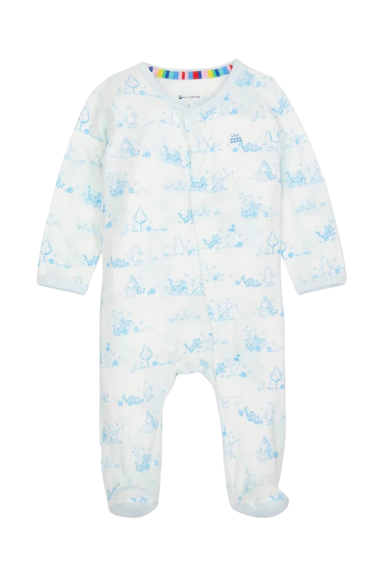 Magnetic Me Pooh in the Woods Magnetic Footie blue pooh print magnetic onesie