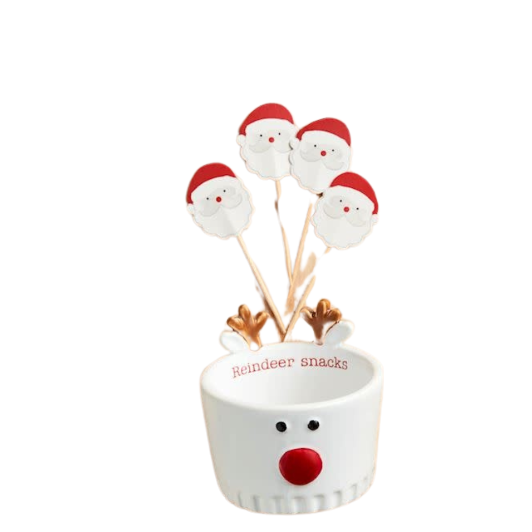 Mud Pie Christmas Character Toothpick Tidbit Set