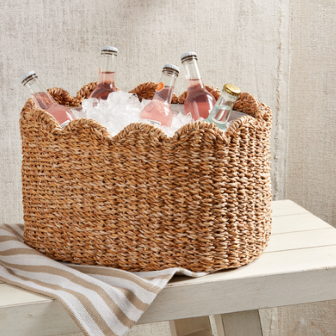 Mud Pie Woven Scallop Party Tub