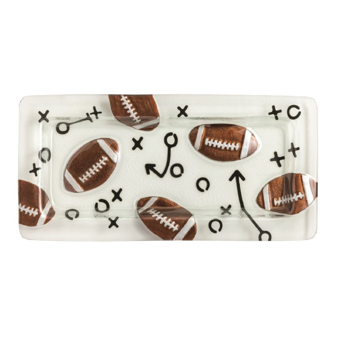 Mud Pie Football Glass Tray