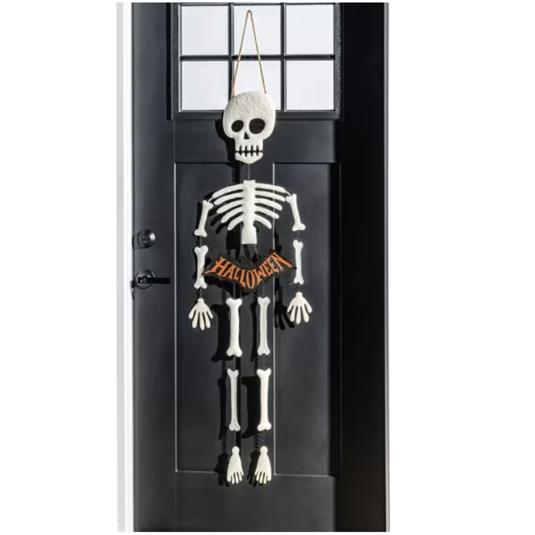 Mud Pie Glitter Skeleton Door Hanger