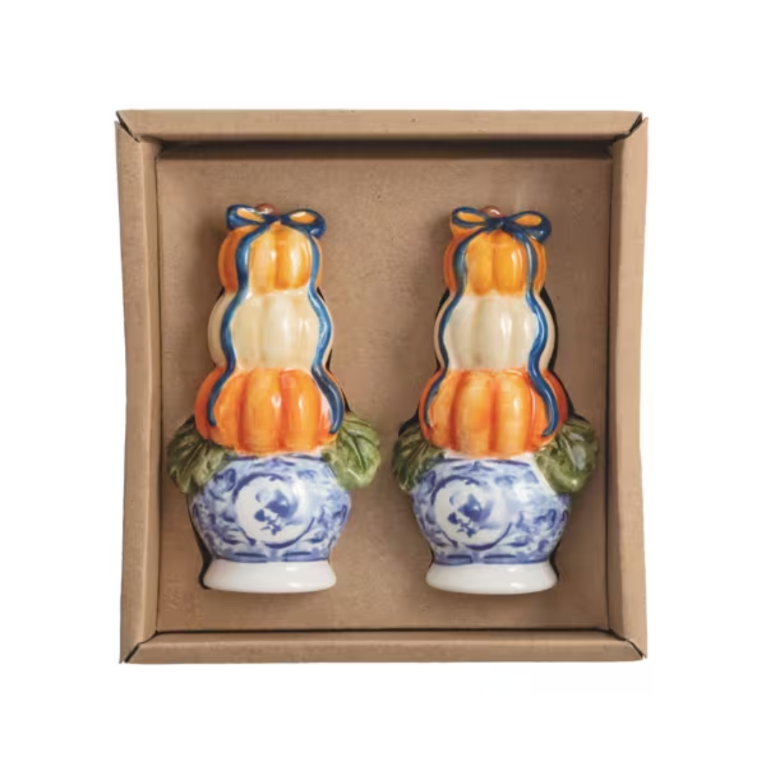 Mud Pie Pumpkin Topiary S&P Set
