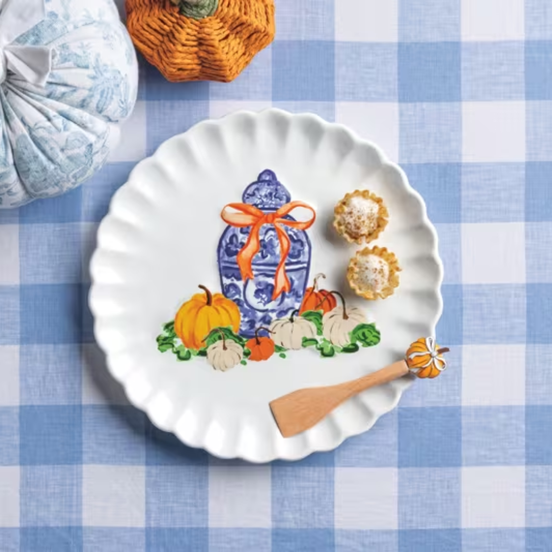 Mud Pie Topiary Pumpkin Cookie Plate Set