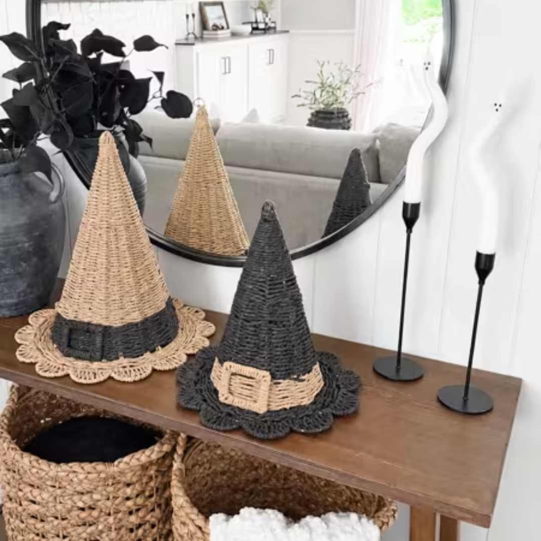 Mud Pie Woven Witch Hat
