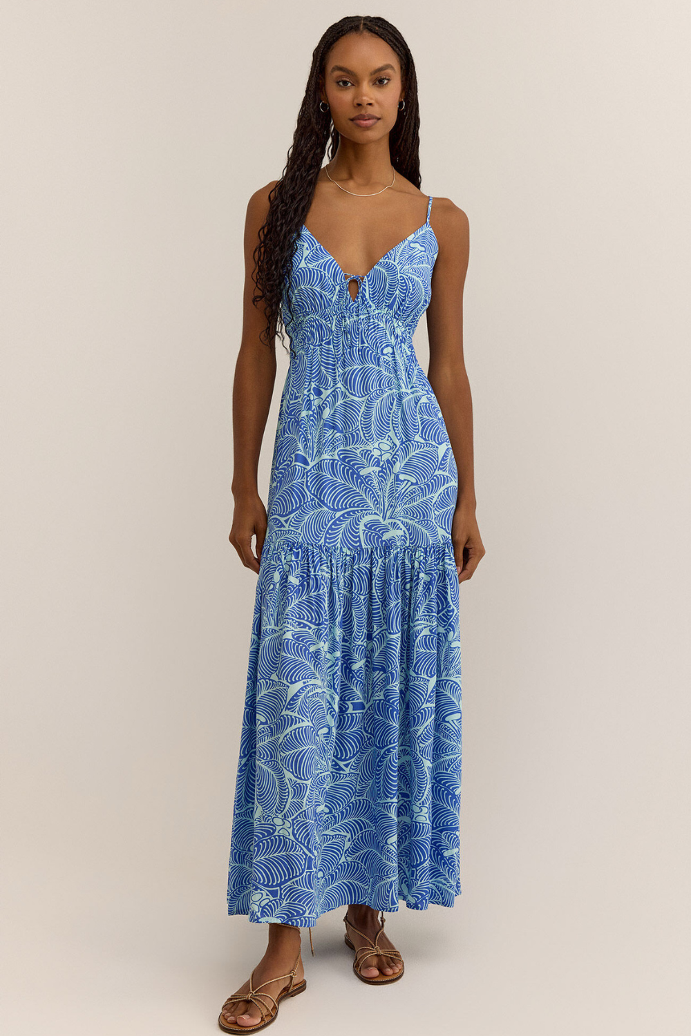 Z Supply Lisbon Arta Floral Maxi Dress - Blue Wave