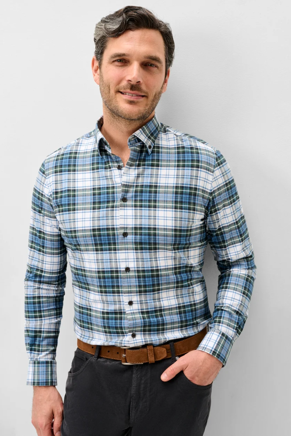 Johnnie-O Chimney Rock Tartan Buttondown- Sailor