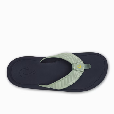 Navy and light green sandal on a white background