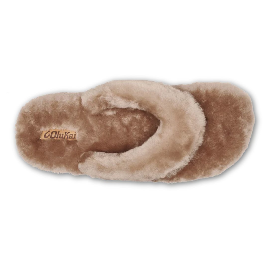 Olukai Kipe'a Heu Fuzzy Slippers - Tan - The Cottage