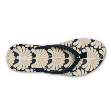 Flip-flop with a shell pattern on a white background