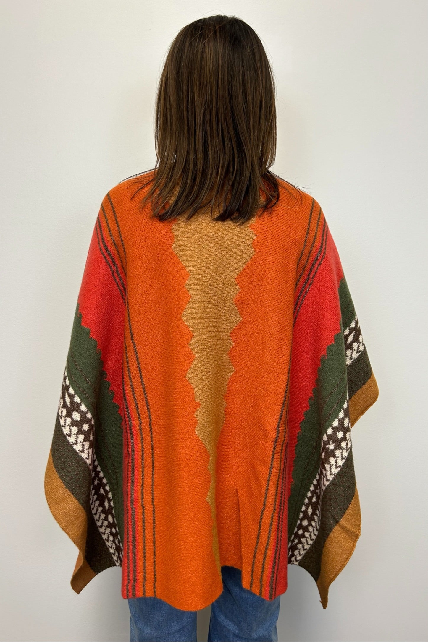 Pueblo Ruana Wrap - Rust Green