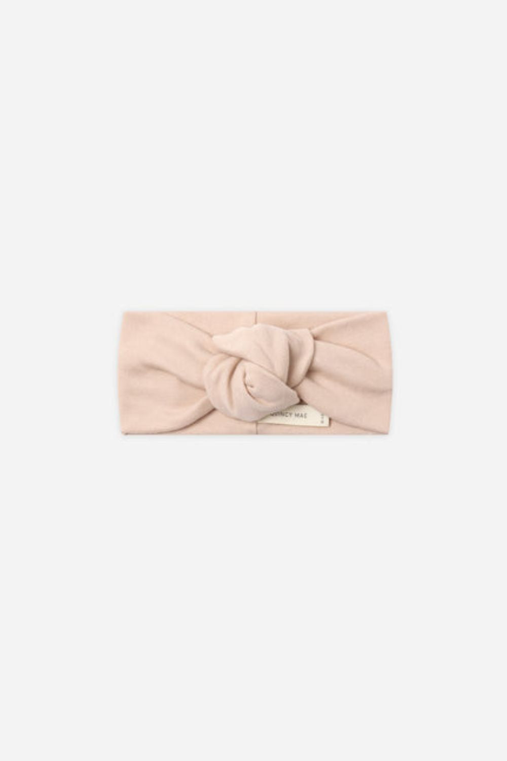 Rylee + Cru Ribbed Knotted Headband in Dusty Rose on a plain white background