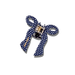 Blue polka dot bow-shaped lock on a white background
