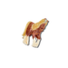 Dog chew treat shaped like a lion on a white background