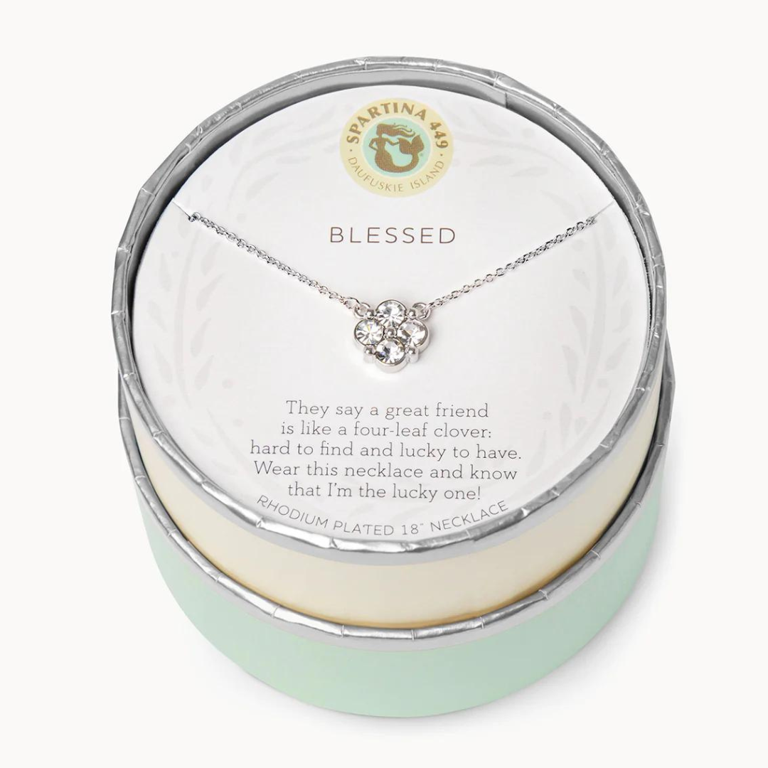 Spartina Sea La Vie Blessed Crystal Clover Necklace