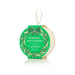 Spongellé Sweet Ambroisia Festive Morning body wash in a round hanging container with a green holiday label and cream-colored sponge visible on the side, on a white background.