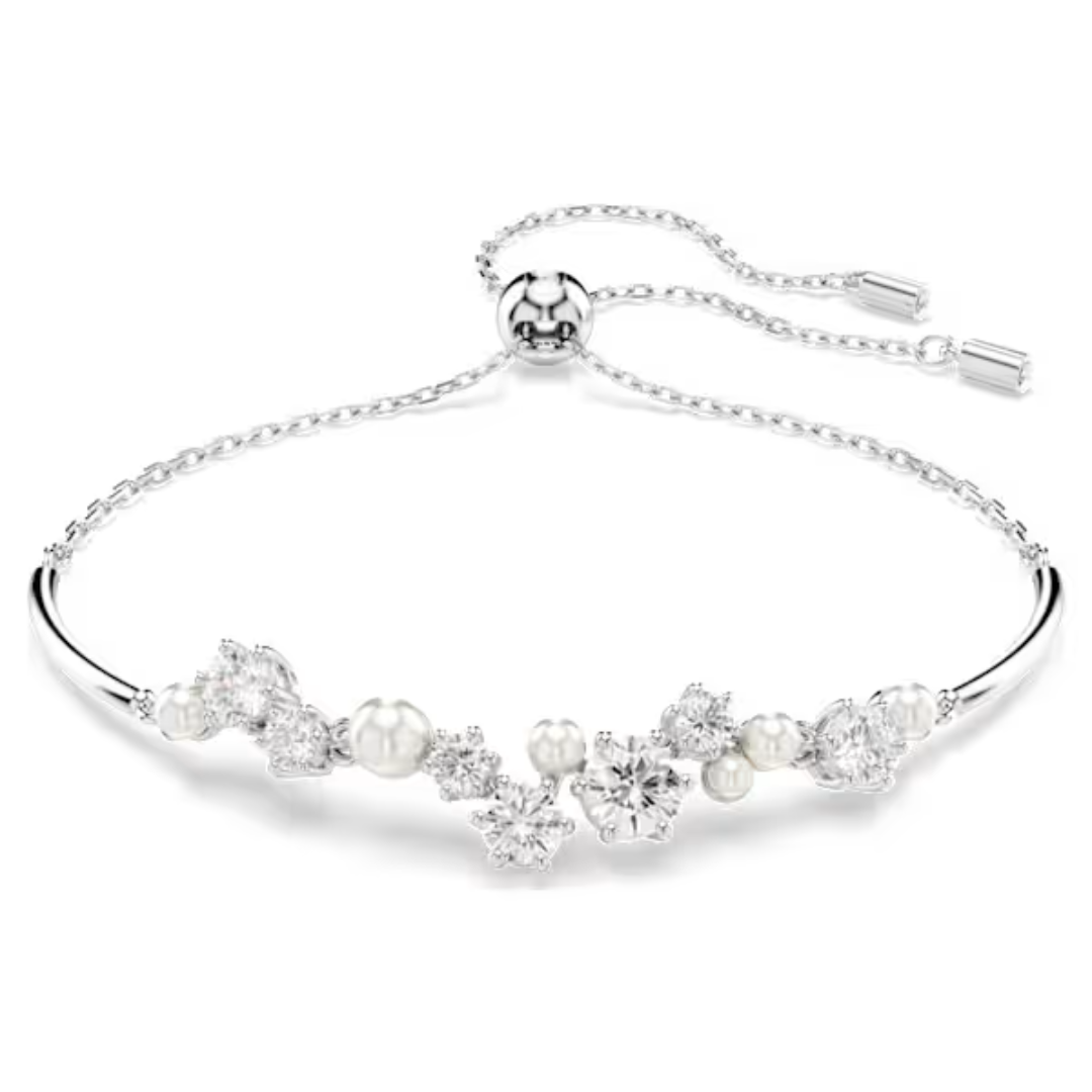 Swarovski Constella Bangle Bracelet - Soft White/Rhodium