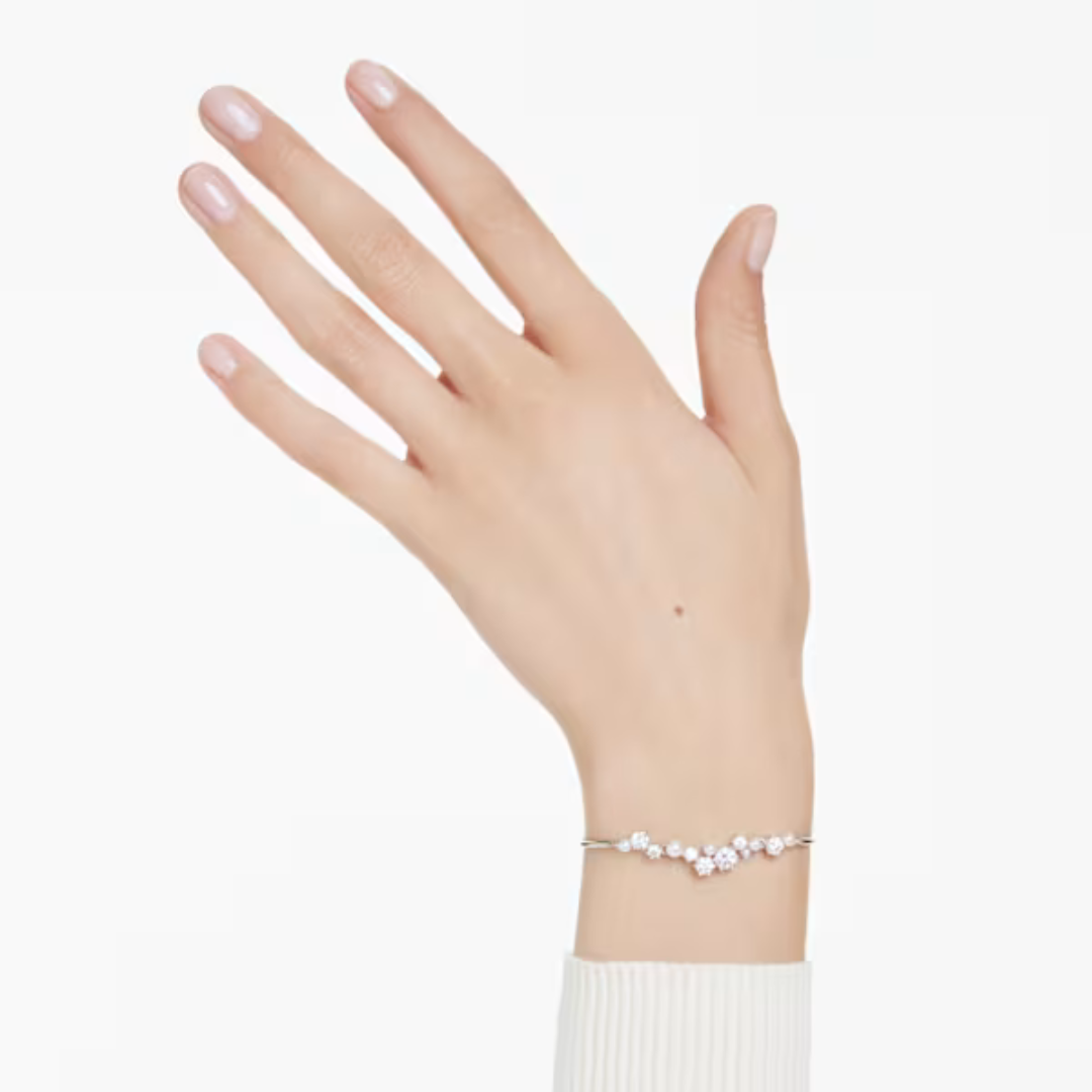 Swarovski Constella Bangle Bracelet - Soft White/Rhodium