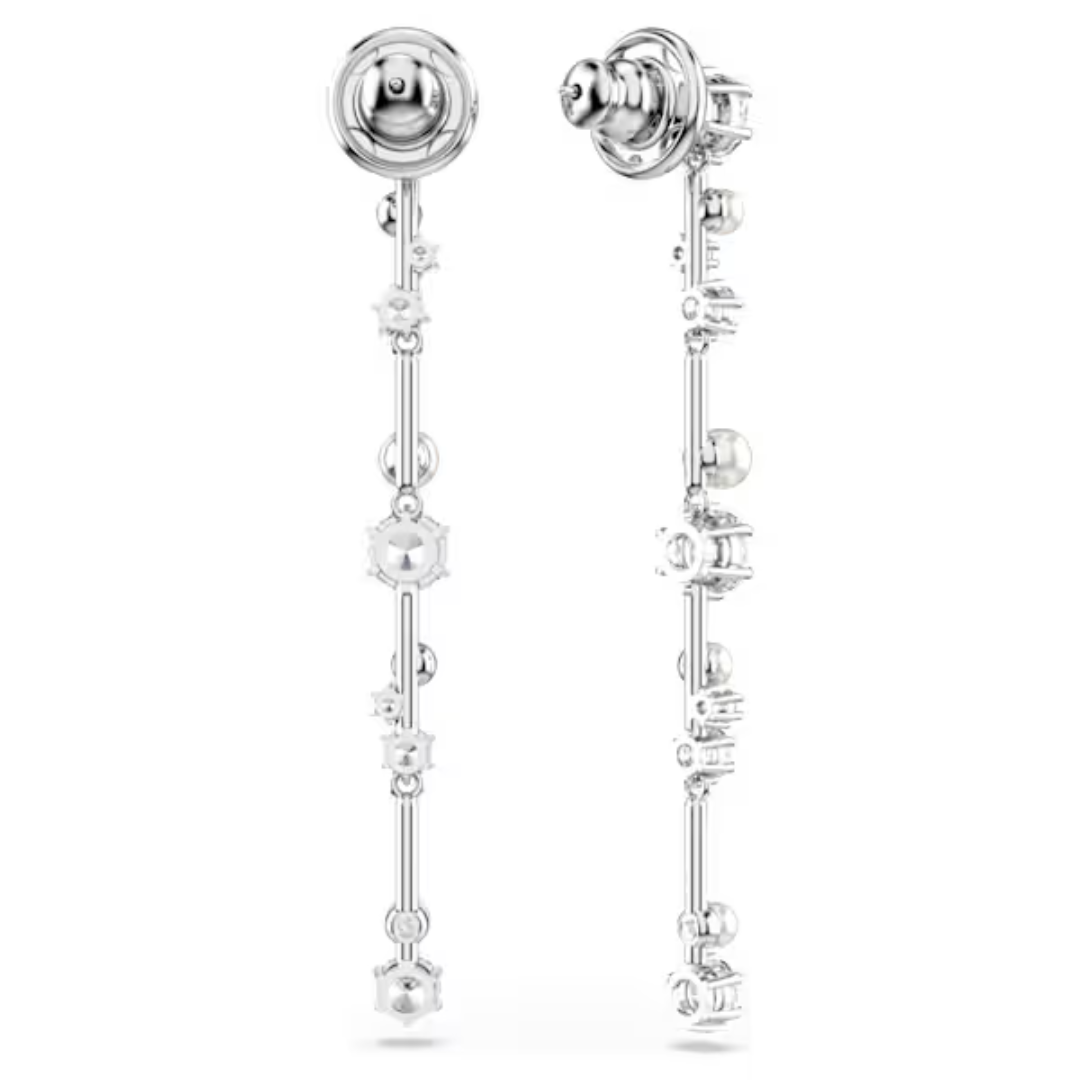 Swarovski Constella Drop Earrings - Pearl/Crystal, Rhodium