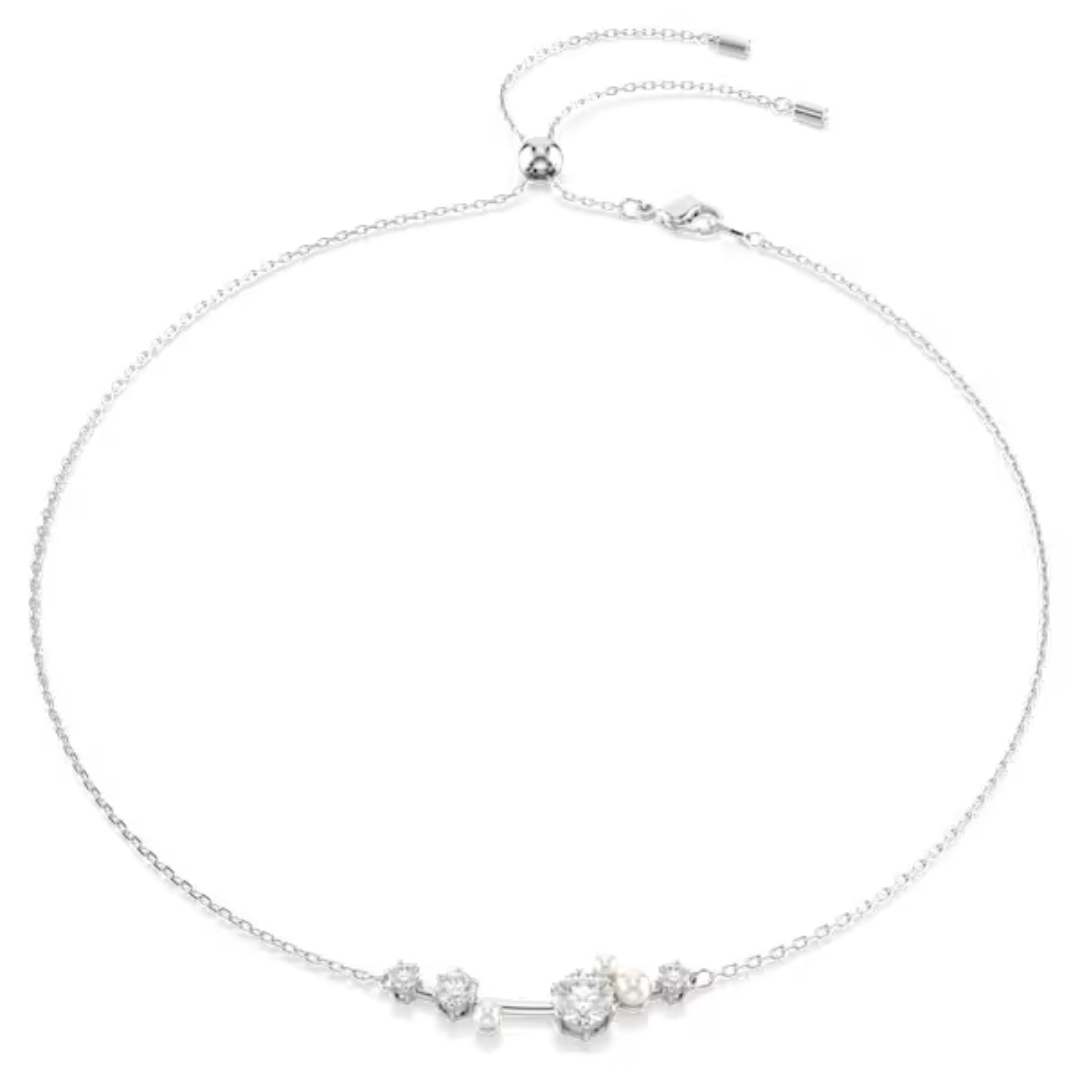 Swarovski Constella Bar Necklace - White/Rhodium